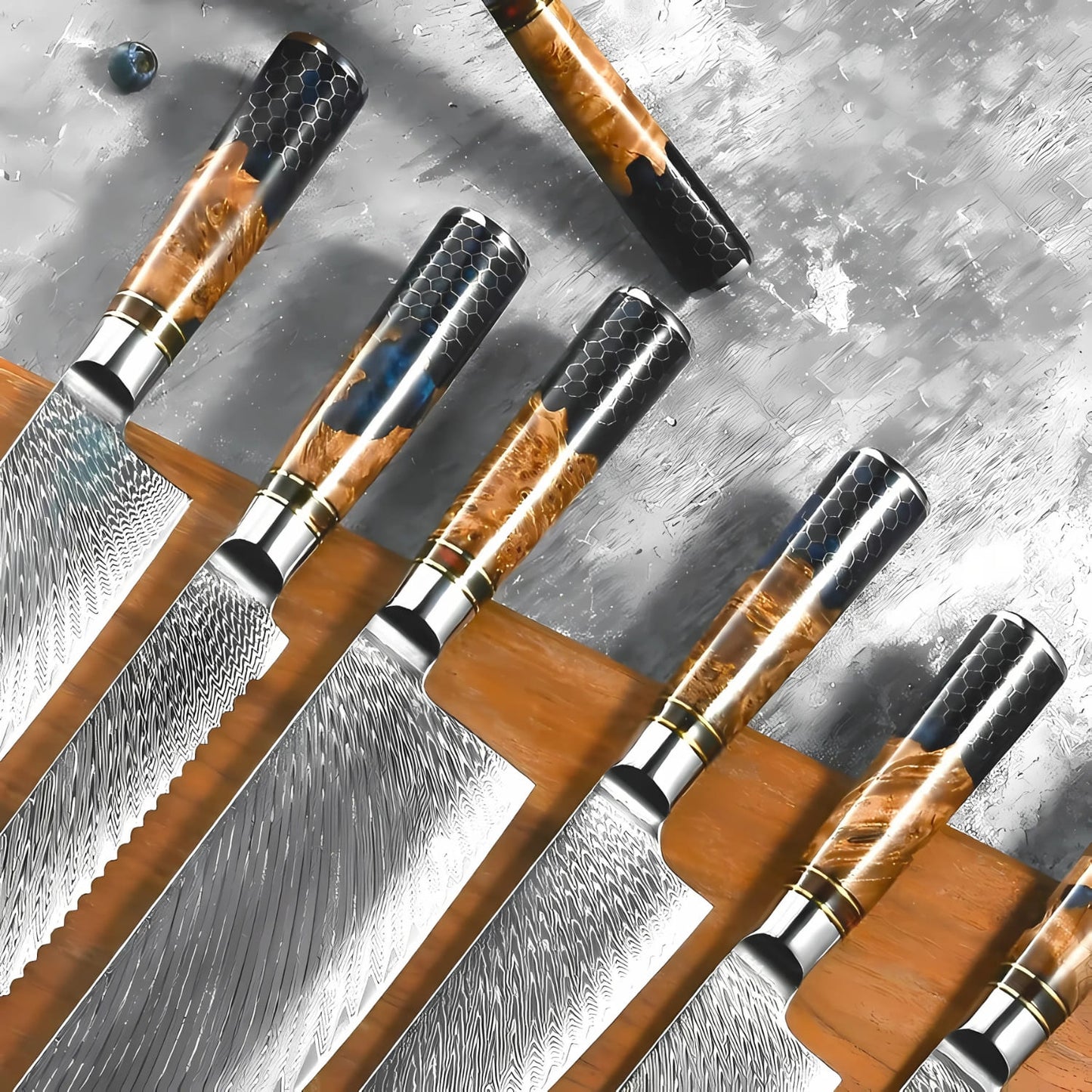 Sophisticate Knife Set 6-Pieces Japanese Damascus Steel