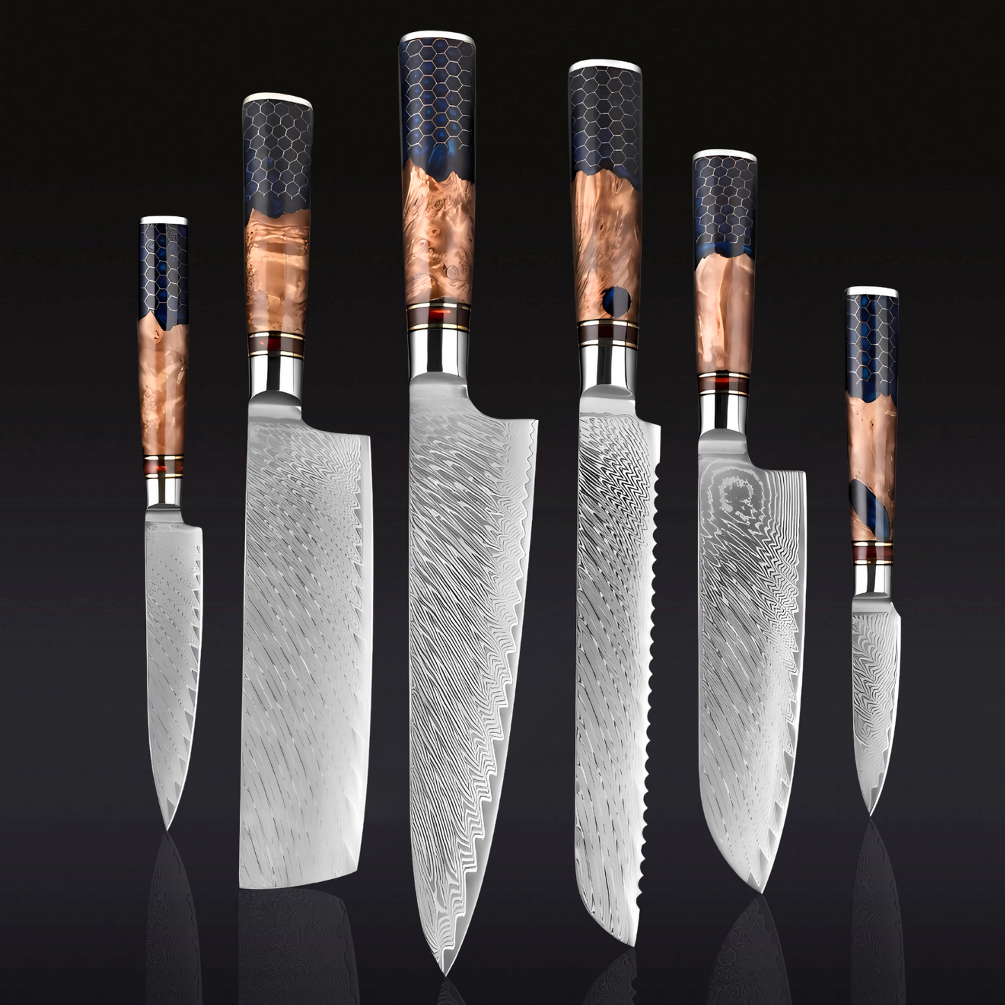 Sophisticate Knife Set - Japanese Damascus Steel