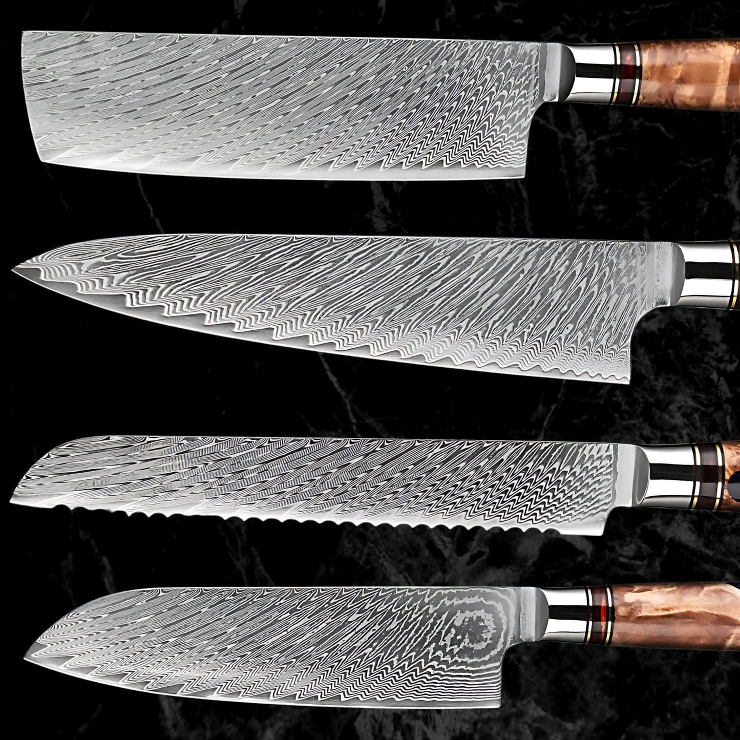 Sophisticate Knife Set 6-Pieces Japanese Damascus Steel