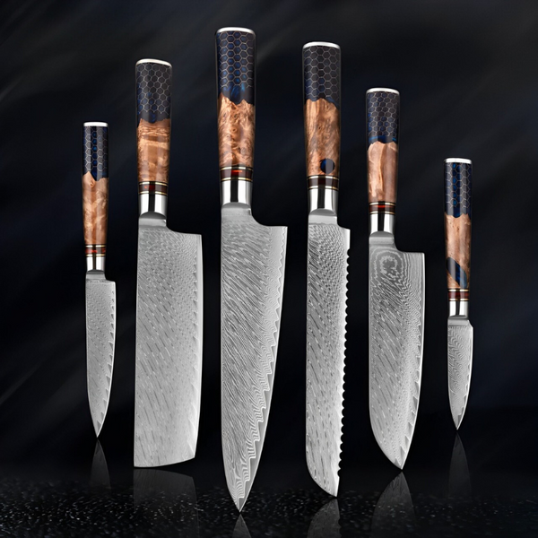Sophisticate Knife Set 6-Pieces Japanese Damascus Steel