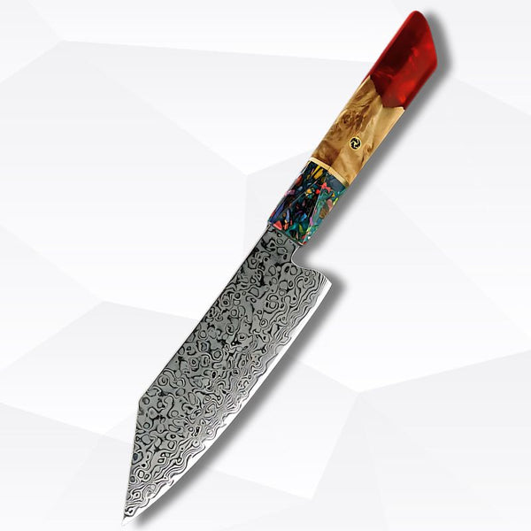 Elegant Japanese Kitchen Knife Damascus Steel - 5.5 inch Bunka Knife