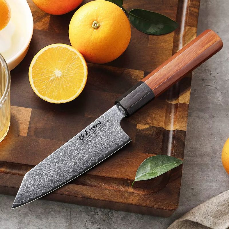 Japanese Kitchen Knife Damascus Steel - 5 inch Utility Knife