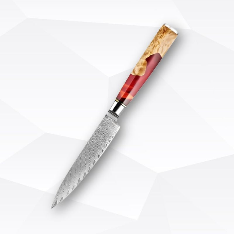 Refined 9-Piece Damascus Knife Set – Beauty and Precision in Every Cut