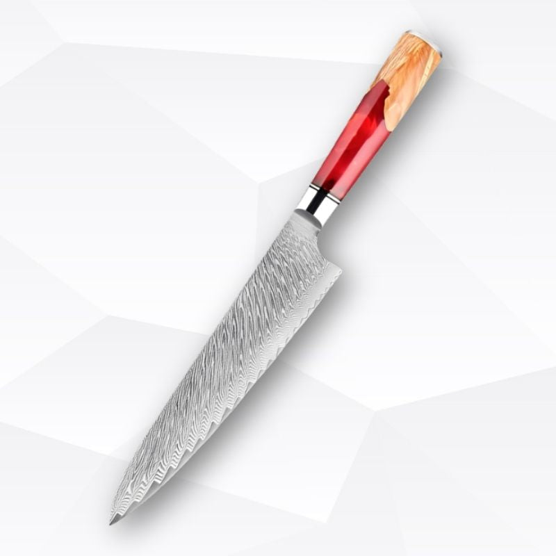 Refined 9-Piece Damascus Knife Set – Beauty and Precision in Every Cut