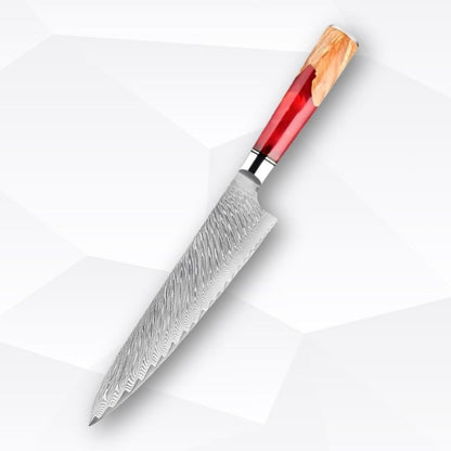 Refined 9-Piece Damascus Knife Set – Beauty and Precision in Every Cut