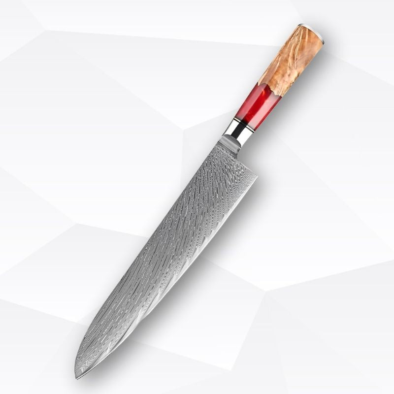Refined 9-Piece Damascus Knife Set – Beauty and Precision in Every Cut