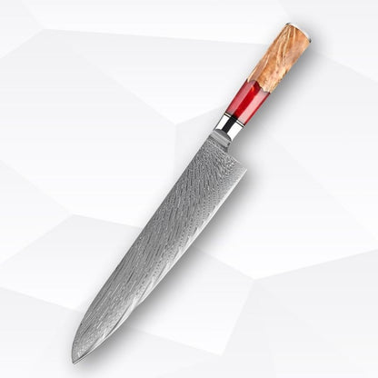 Refined 9-Piece Damascus Knife Set – Beauty and Precision in Every Cut