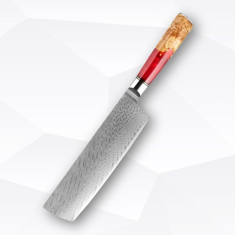 Refined 9-Piece Damascus Knife Set – Beauty and Precision in Every Cut