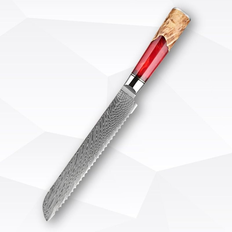 Refined 9-Piece Damascus Knife Set – Beauty and Precision in Every Cut
