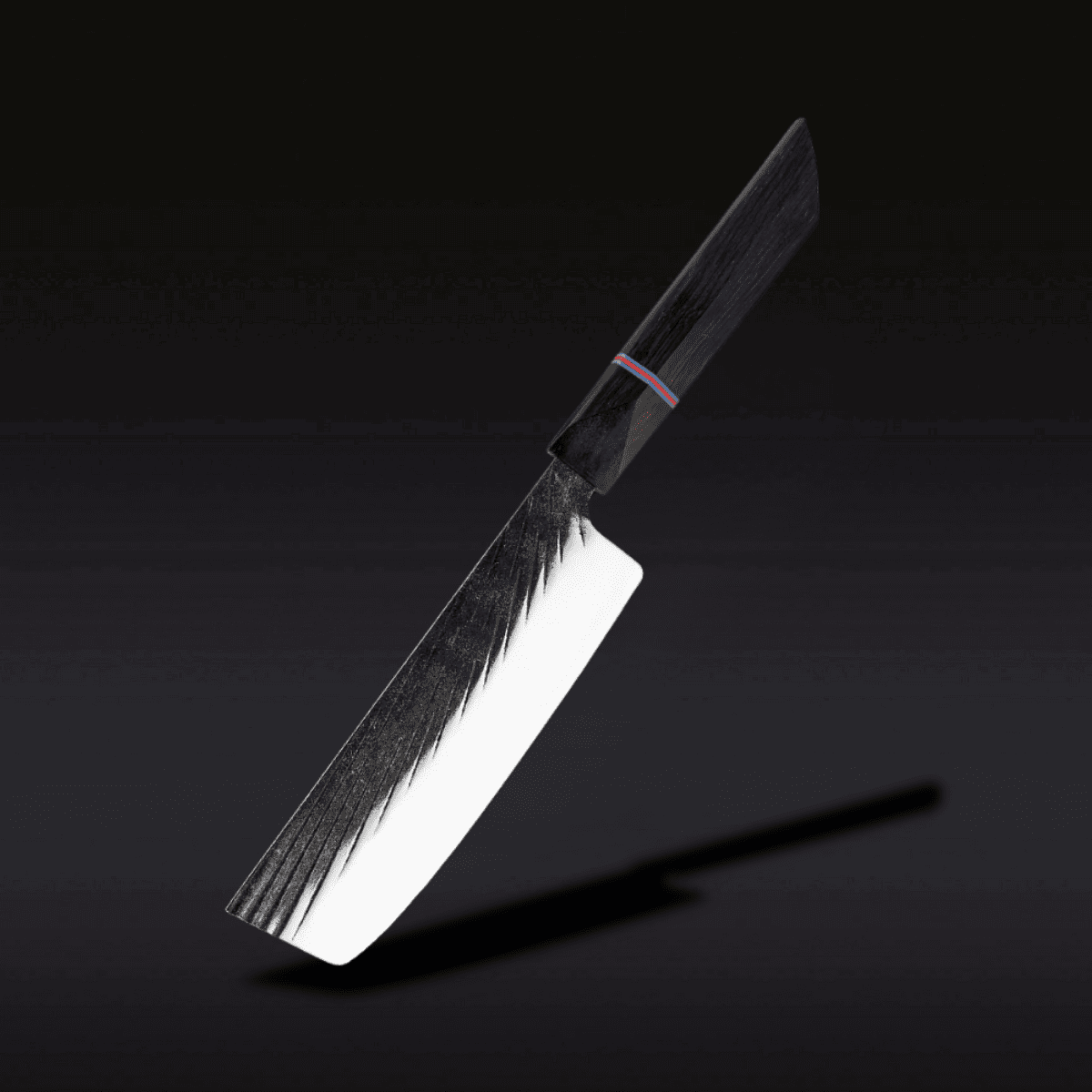 Boning knife with wooden handles on a black background