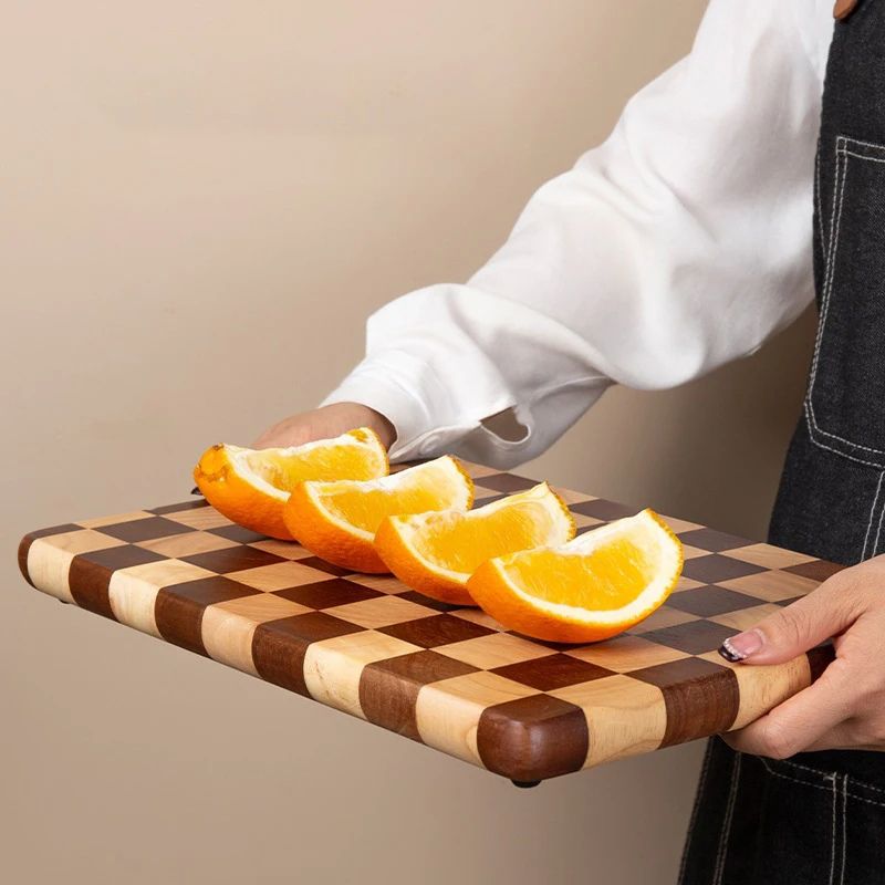 Premium acacia cutting board with juice groove, perfect for carving and serving