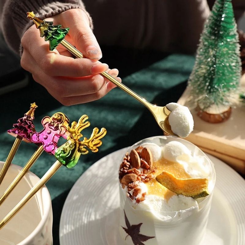 Christmas Spoon and Fork Gift Set – Festive Stainless Steel Tableware