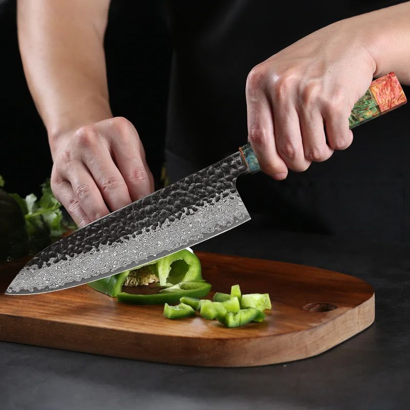 Real Damascus Knife Chef Knife 8" – Unique Pattern