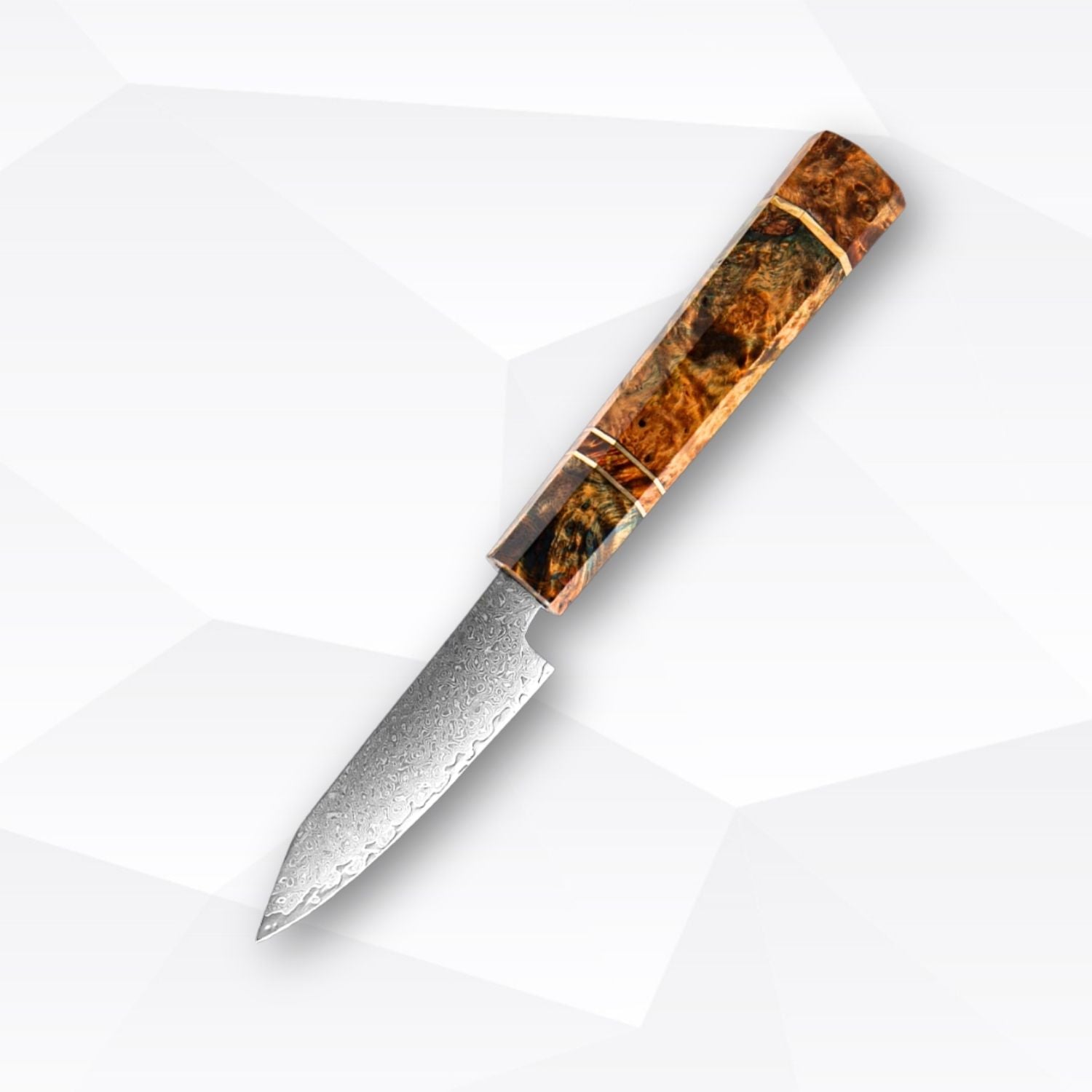 Knife with a wooden handle on a white background