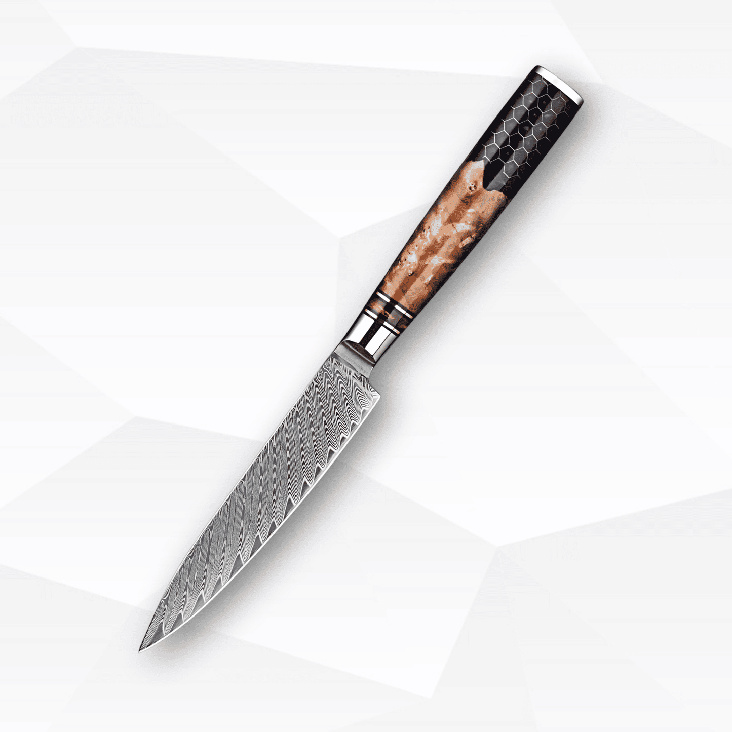 Decorative knife with a wooden handle on a white background