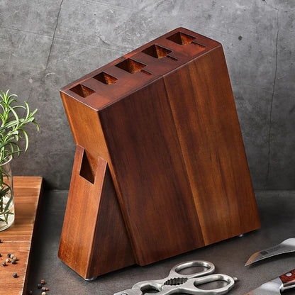 Acacia Wood Multifunctional Knife Block – Countertop Storage Organiser
