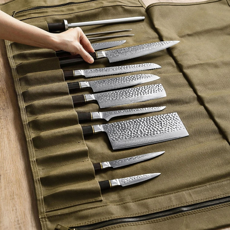 Premium Leather Knife Roll Bag – Durable, Stylish Knife Storage for Chefs
