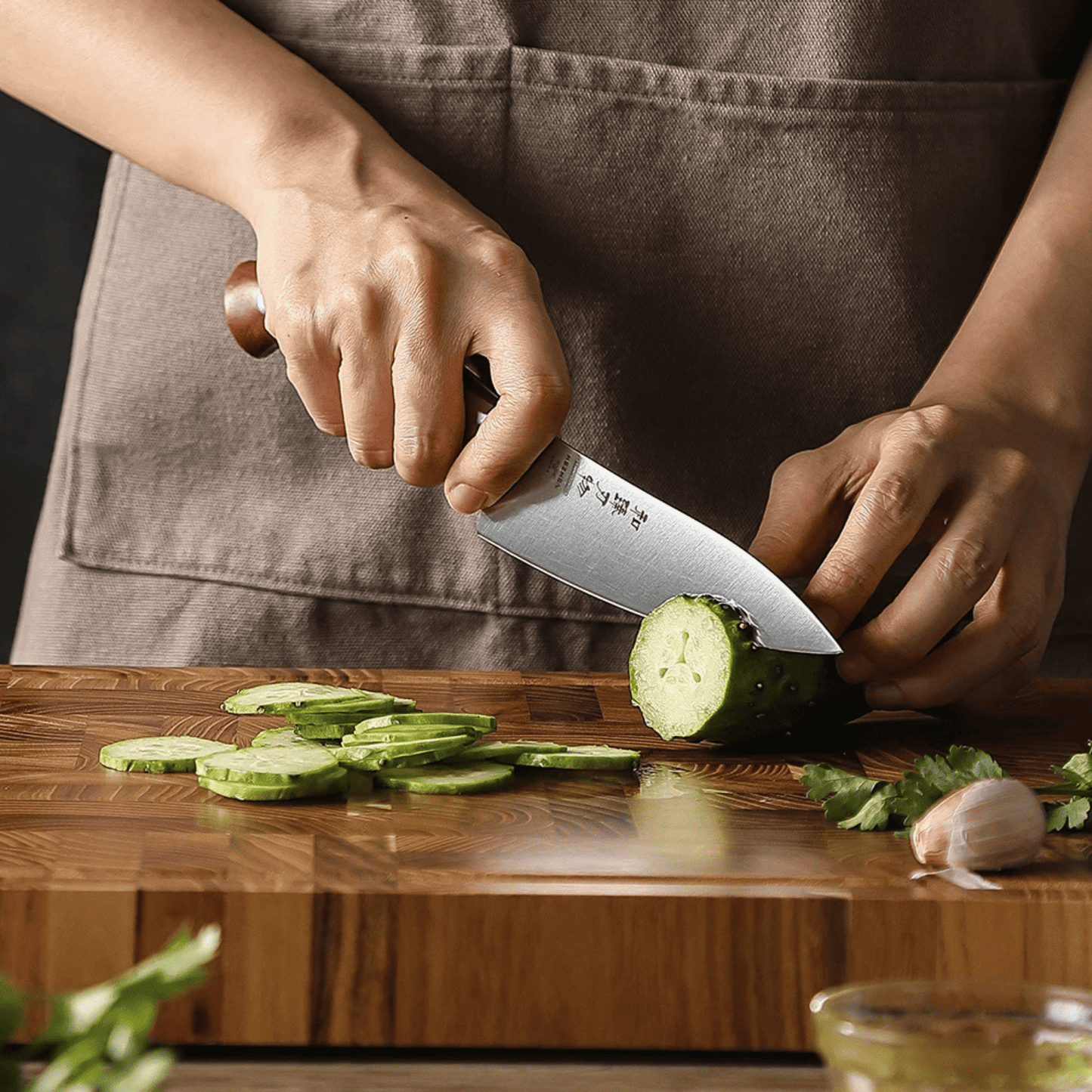 5.3-Inch Utility Knife – German Steel with Ergonomic Redwood Handle