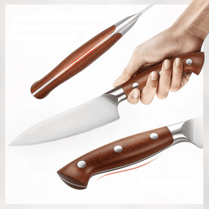 5.3-Inch Utility Knife – German Steel with Ergonomic Redwood Handle