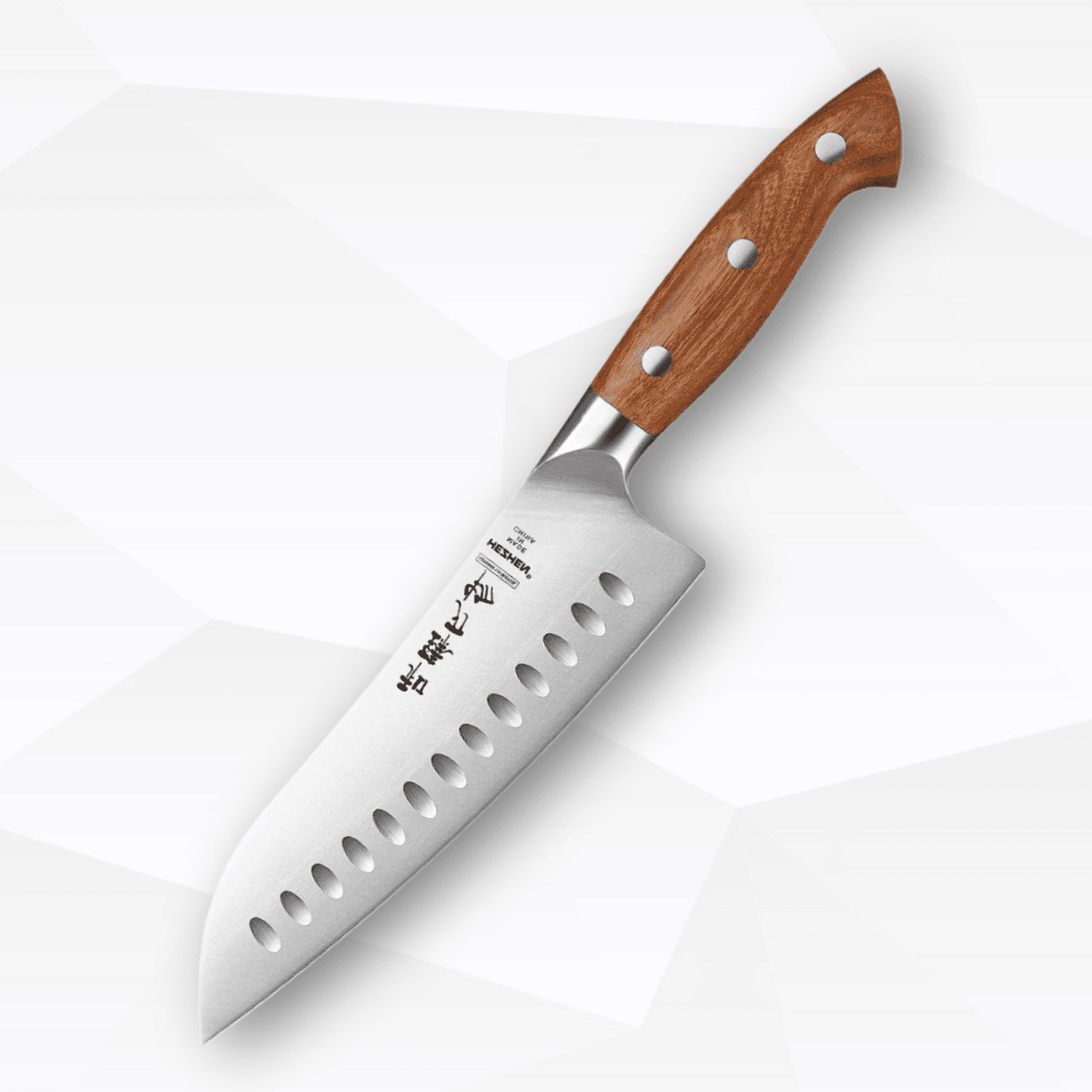 7.3-Inch Santoku Knife – German Steel with Redwood Handle