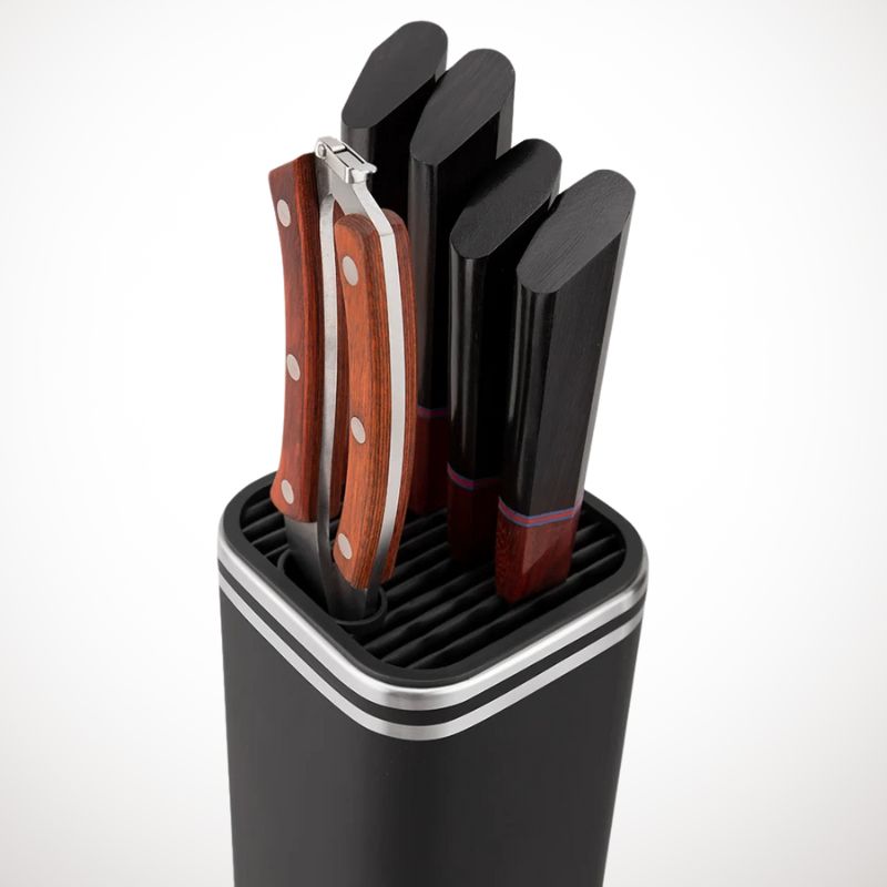Sleek Stainless Steel Square Knife Holder – Large Capacity and Hygienic Storage
