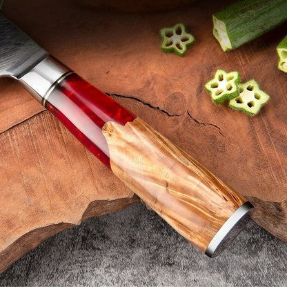 Refined 9-Piece Damascus Knife Set – Beauty and Precision in Every Cut